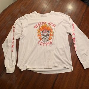 Desert Heat men’s white graphic long sleeve shirt